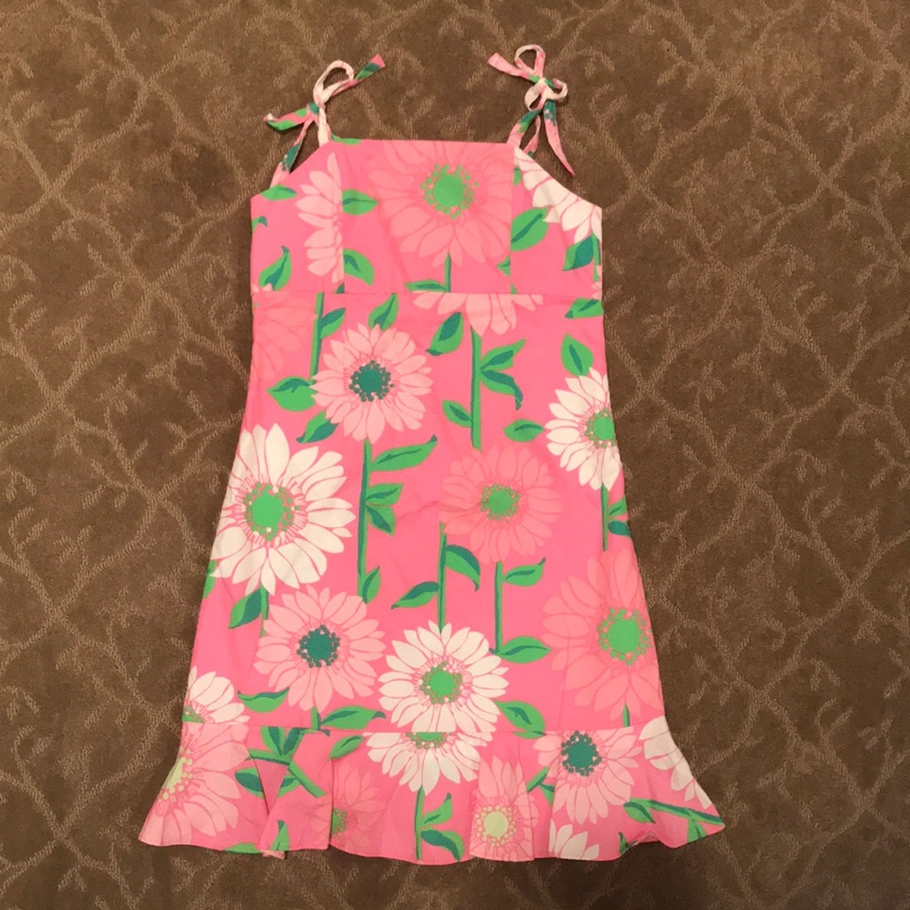 Lilly Pulitzer Girls Pink Sunflower Dress sz 10